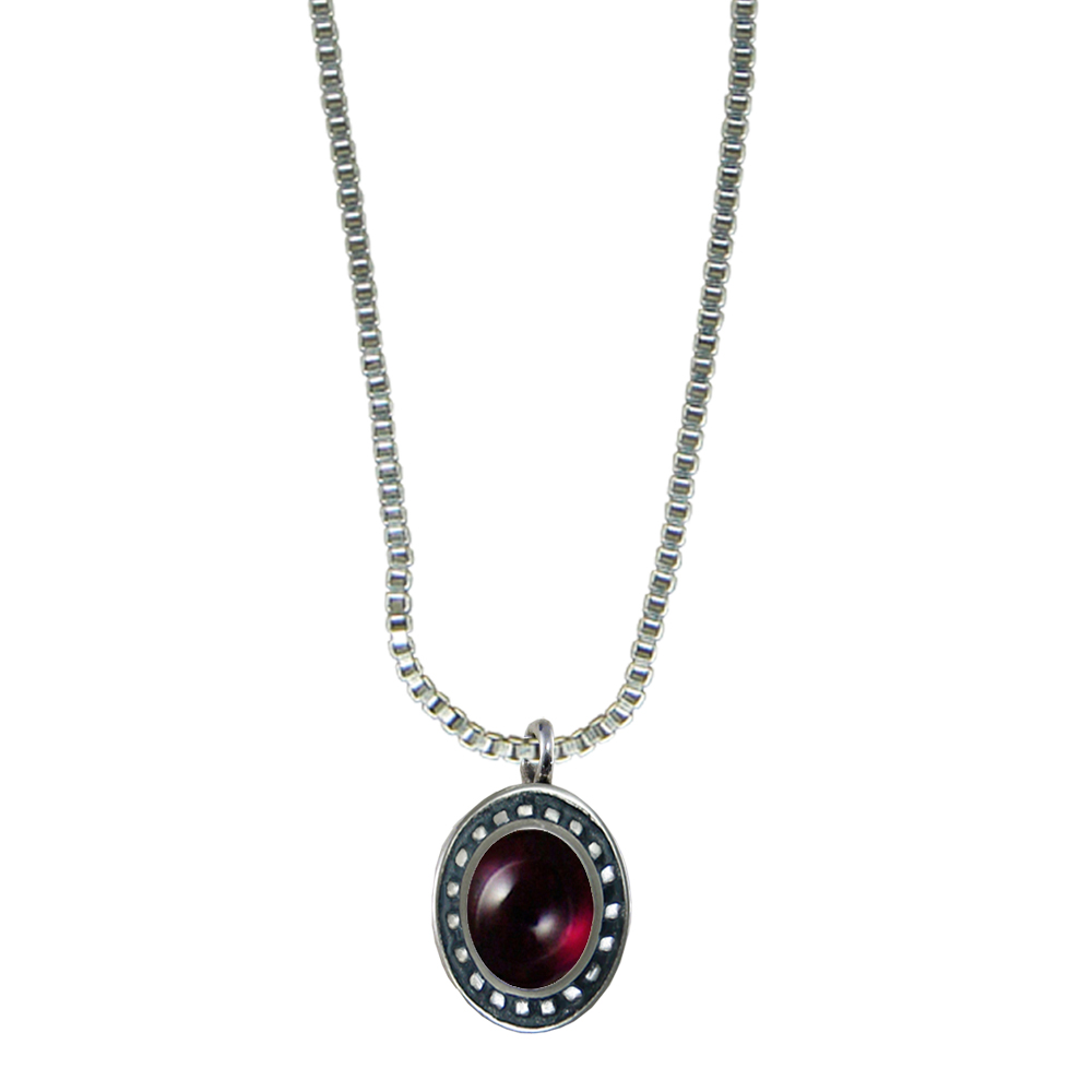 Sterling Silver Little Garnet Pendant Necklace